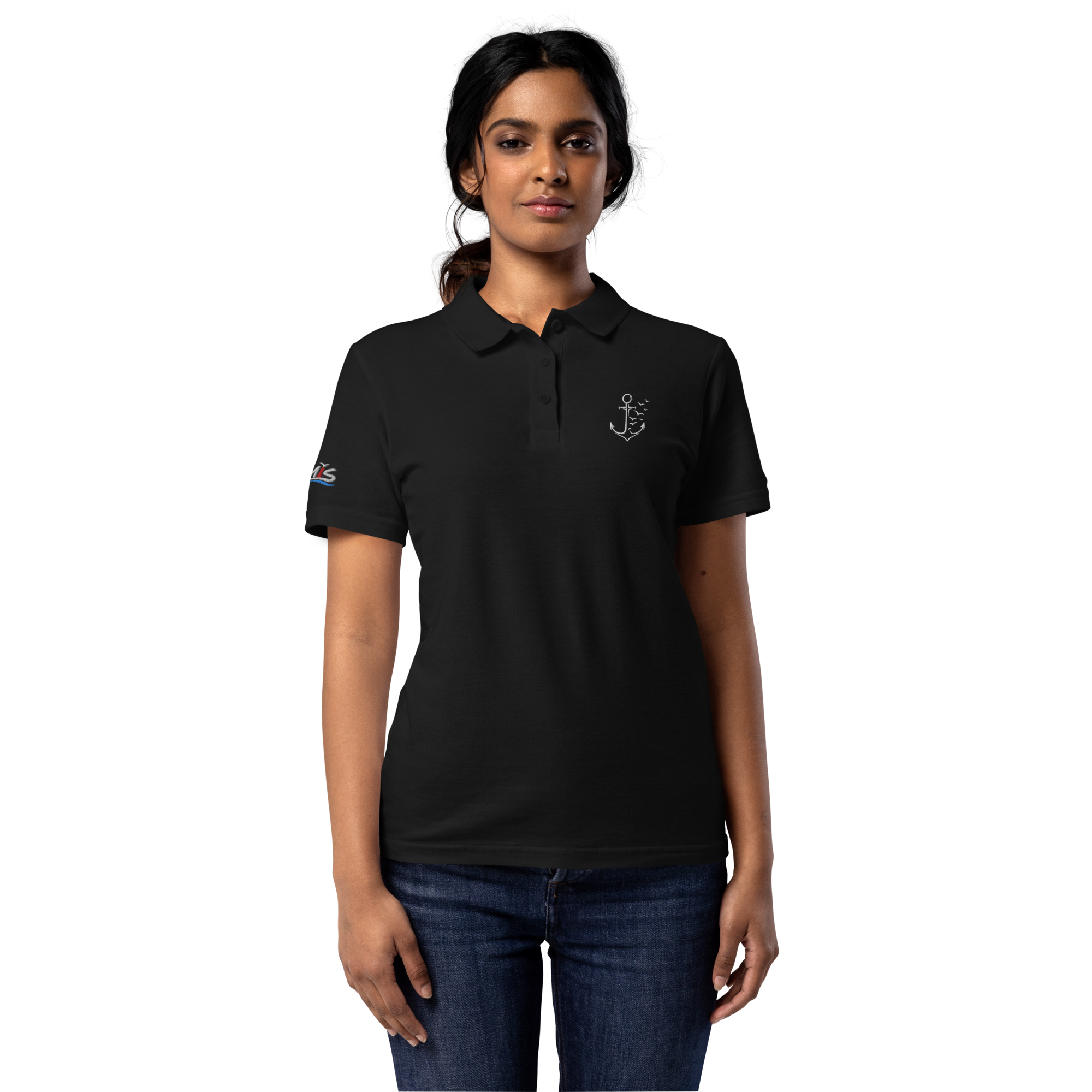 Women’s polo shirt "Möwenanker" gestickt
