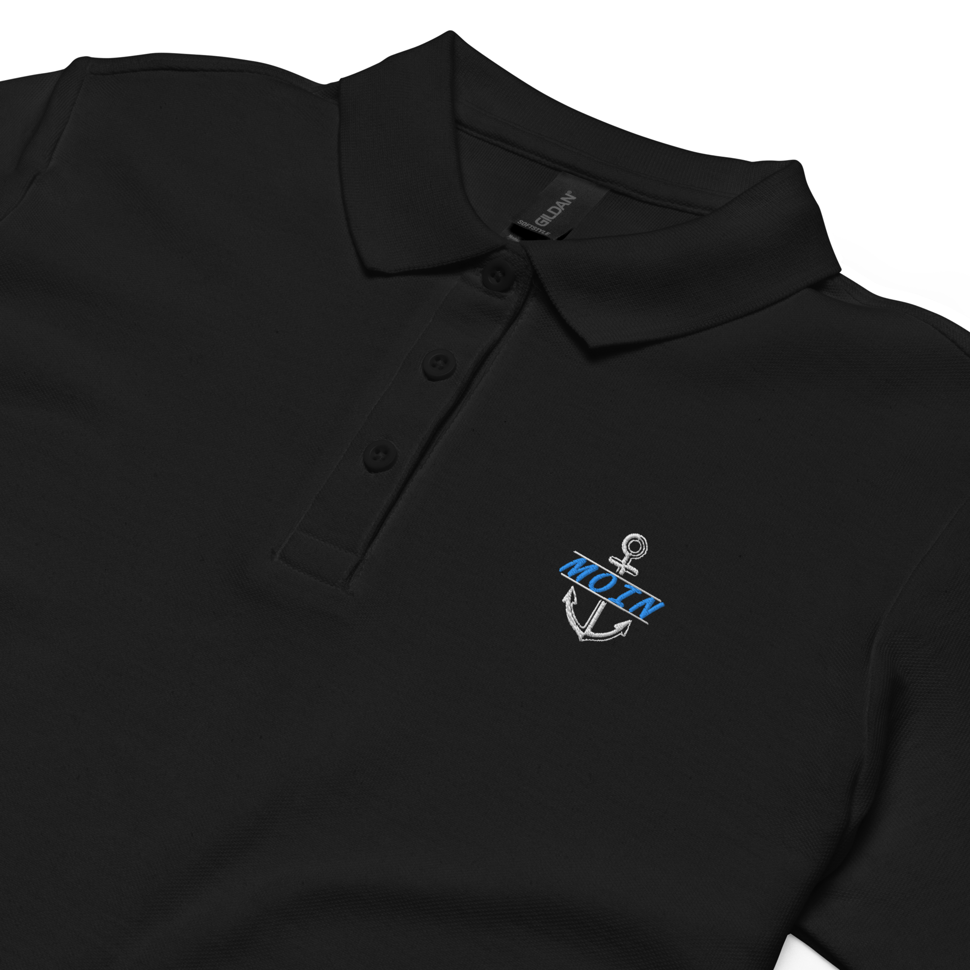 Women’s polo shirt "Moin im Anker B" gestickt