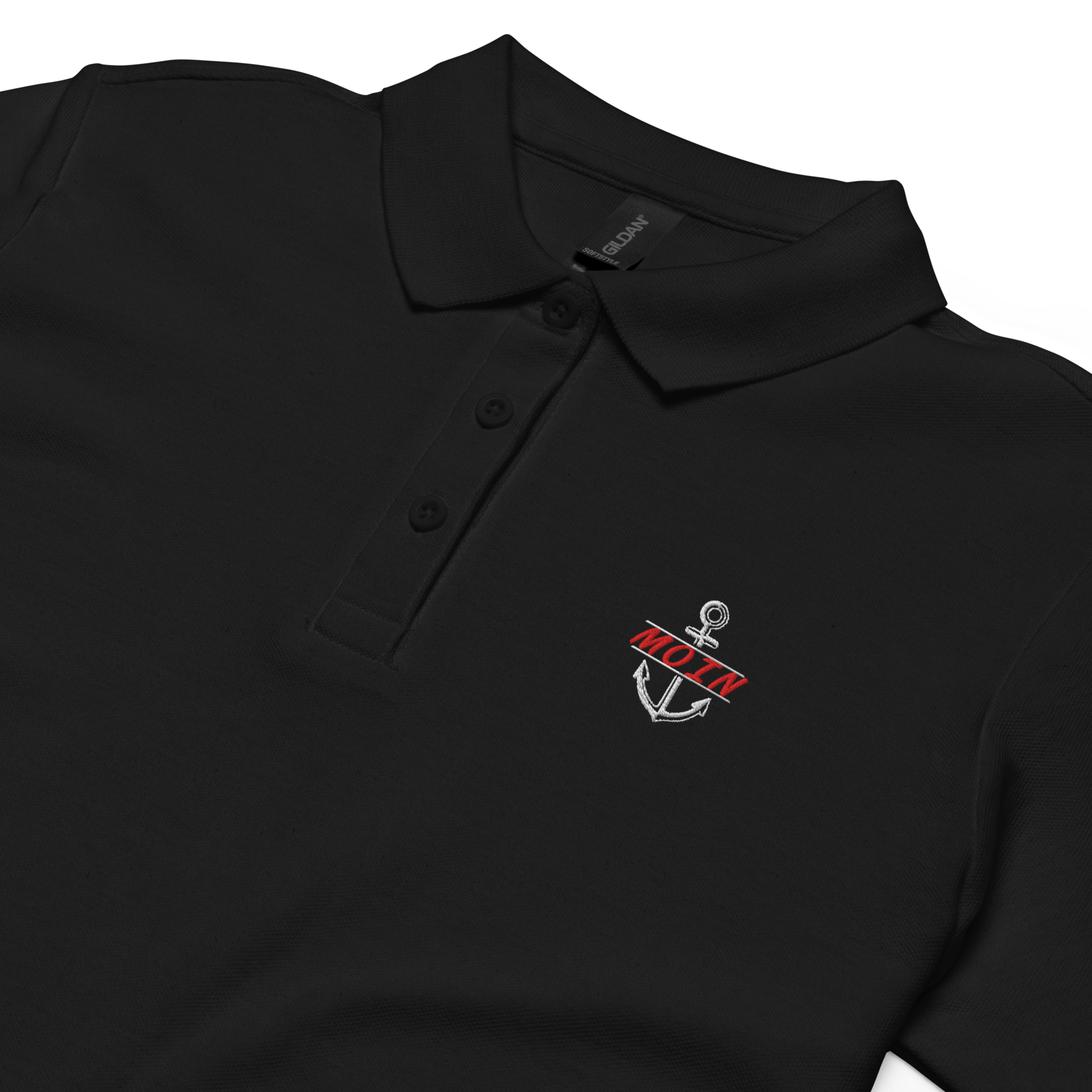 Women’s polo shirt "Moin im Anker R" gestickt