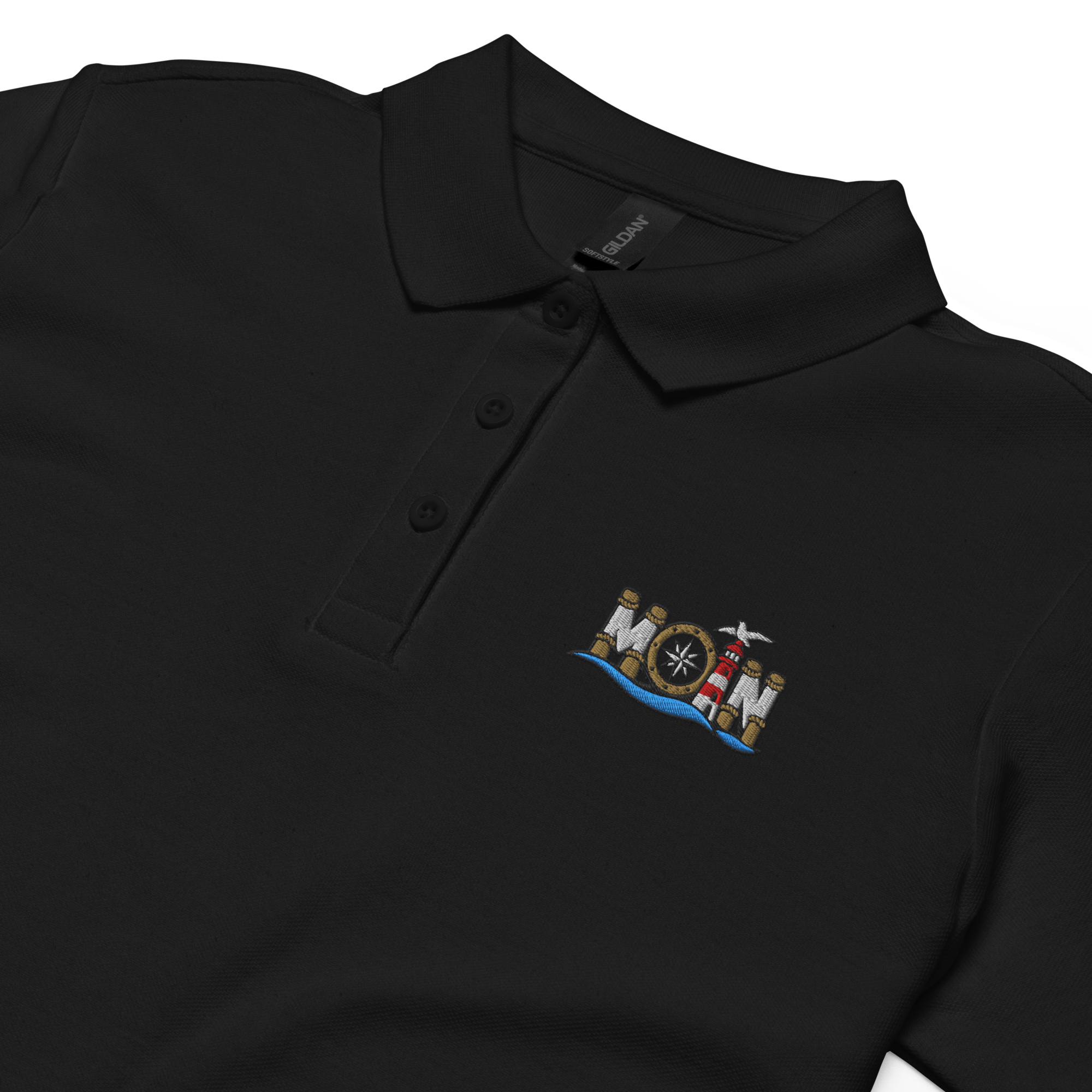Women’s polo shirt "Moin" gestickt