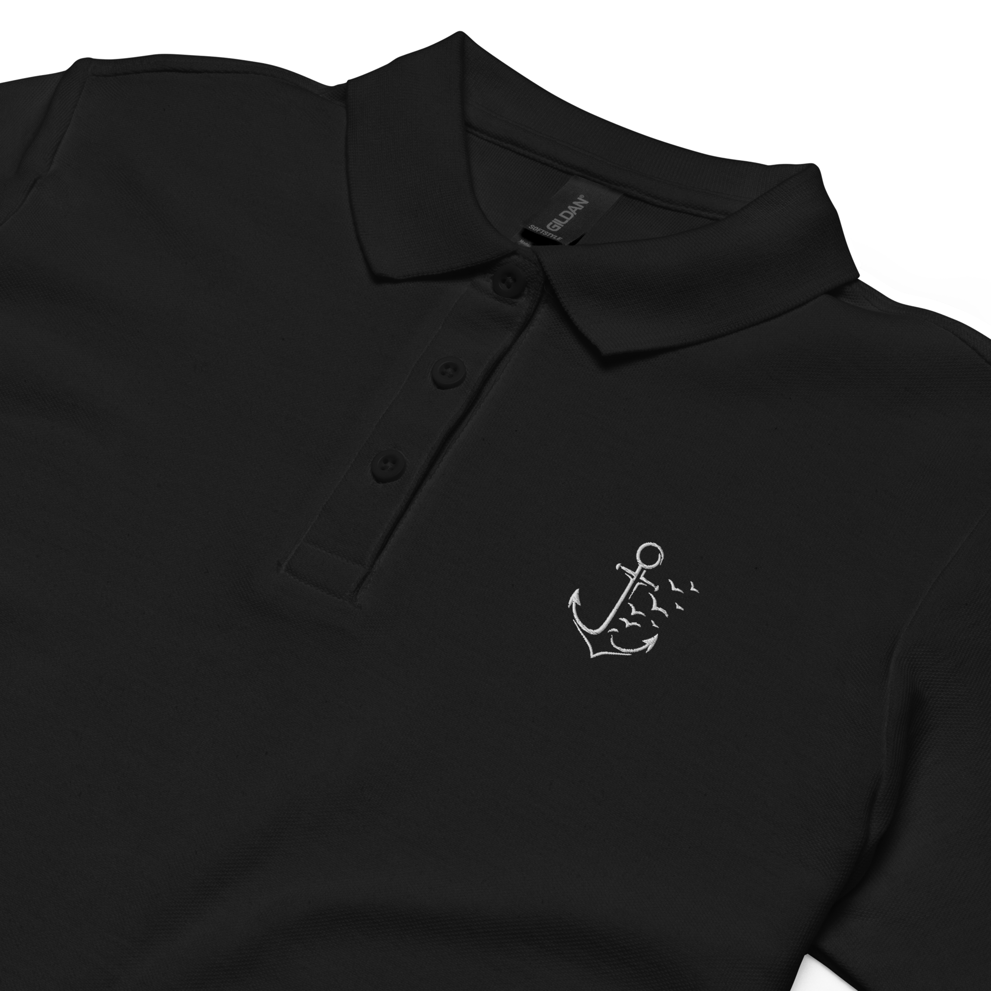 Women’s polo shirt "Möwenanker" gestickt