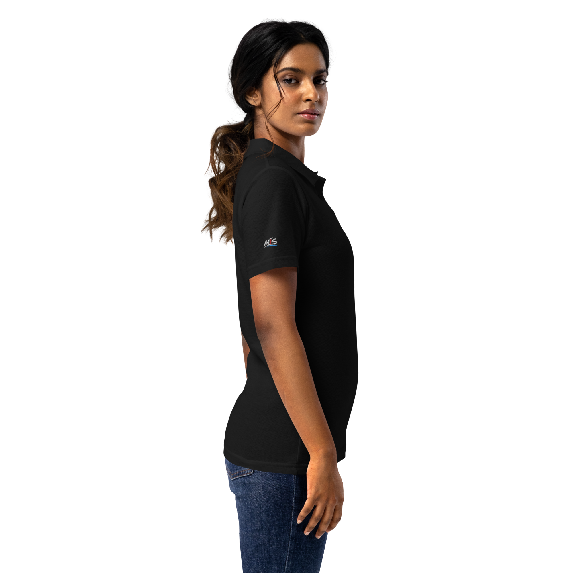 Women’s polo shirt "Moin" gestickt