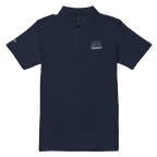 Women’s polo shirt "Tintenlümmel blau" gestickt