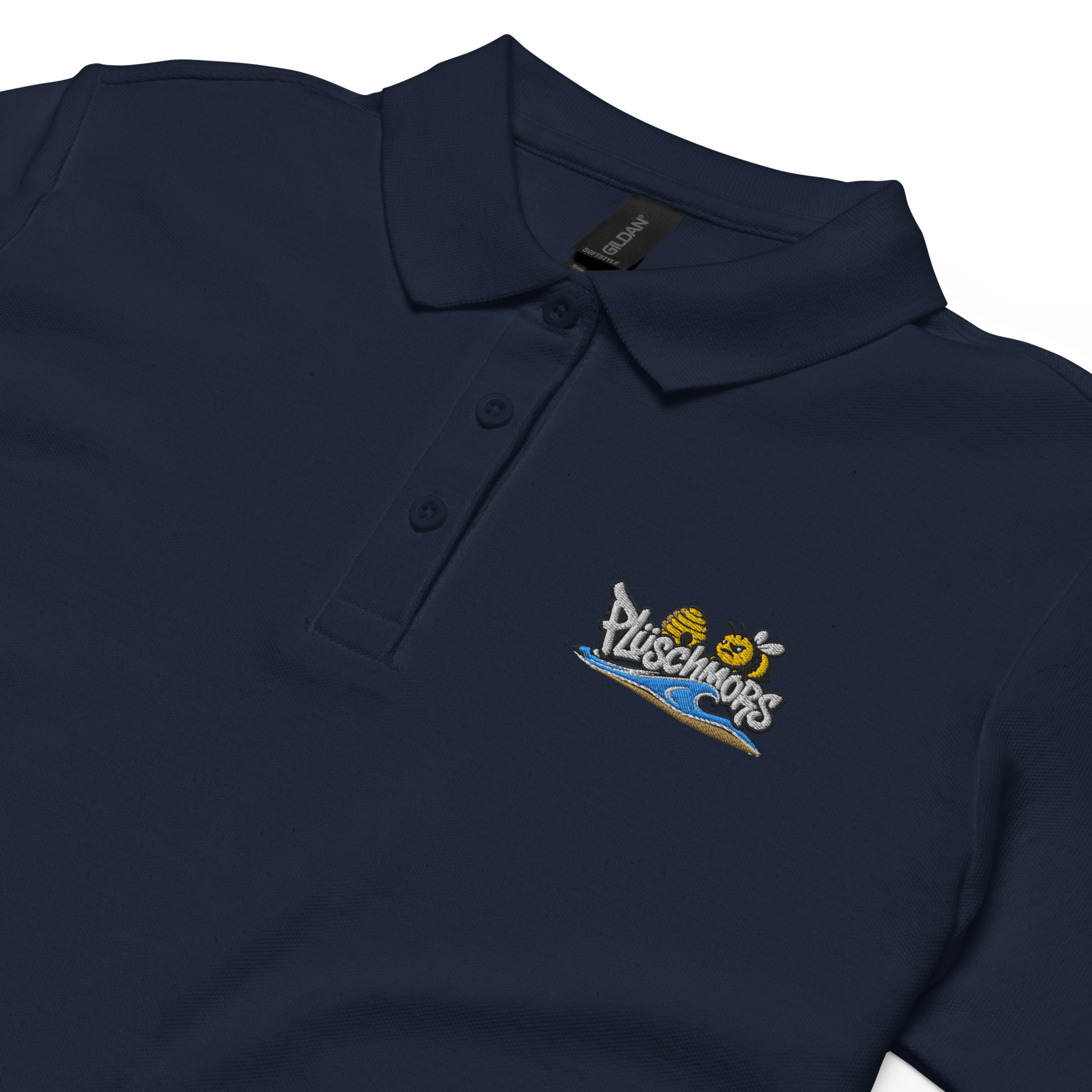 Women’s polo shirt "Plüschmors" gestickt