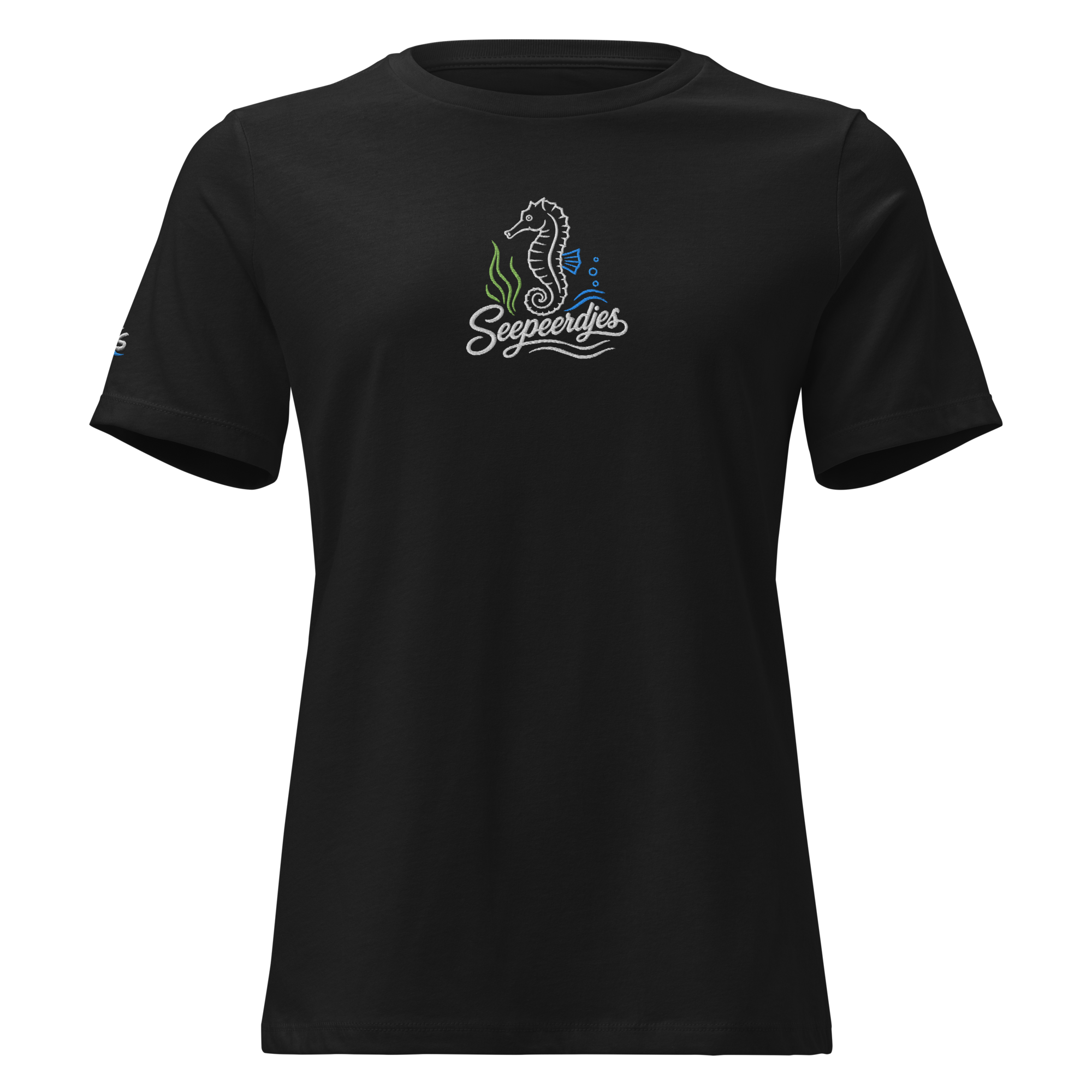Women's Relaxed T-Shirt "Seepferd" gestickt