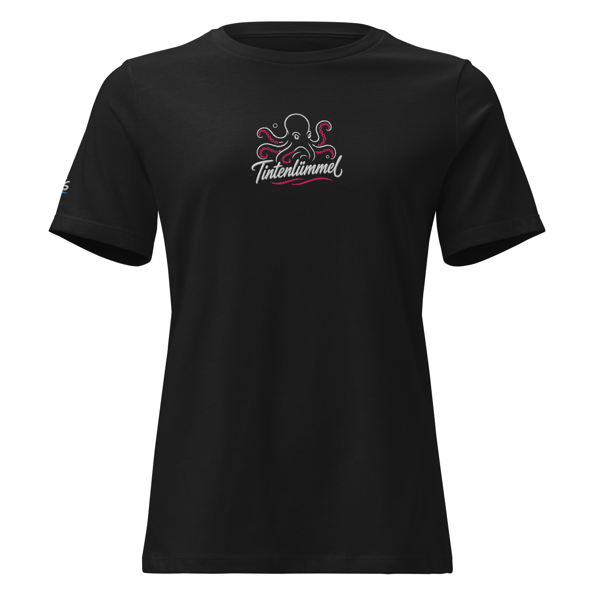 Women's Relaxed T-Shirt "Tintenlümmel pink" gestickt