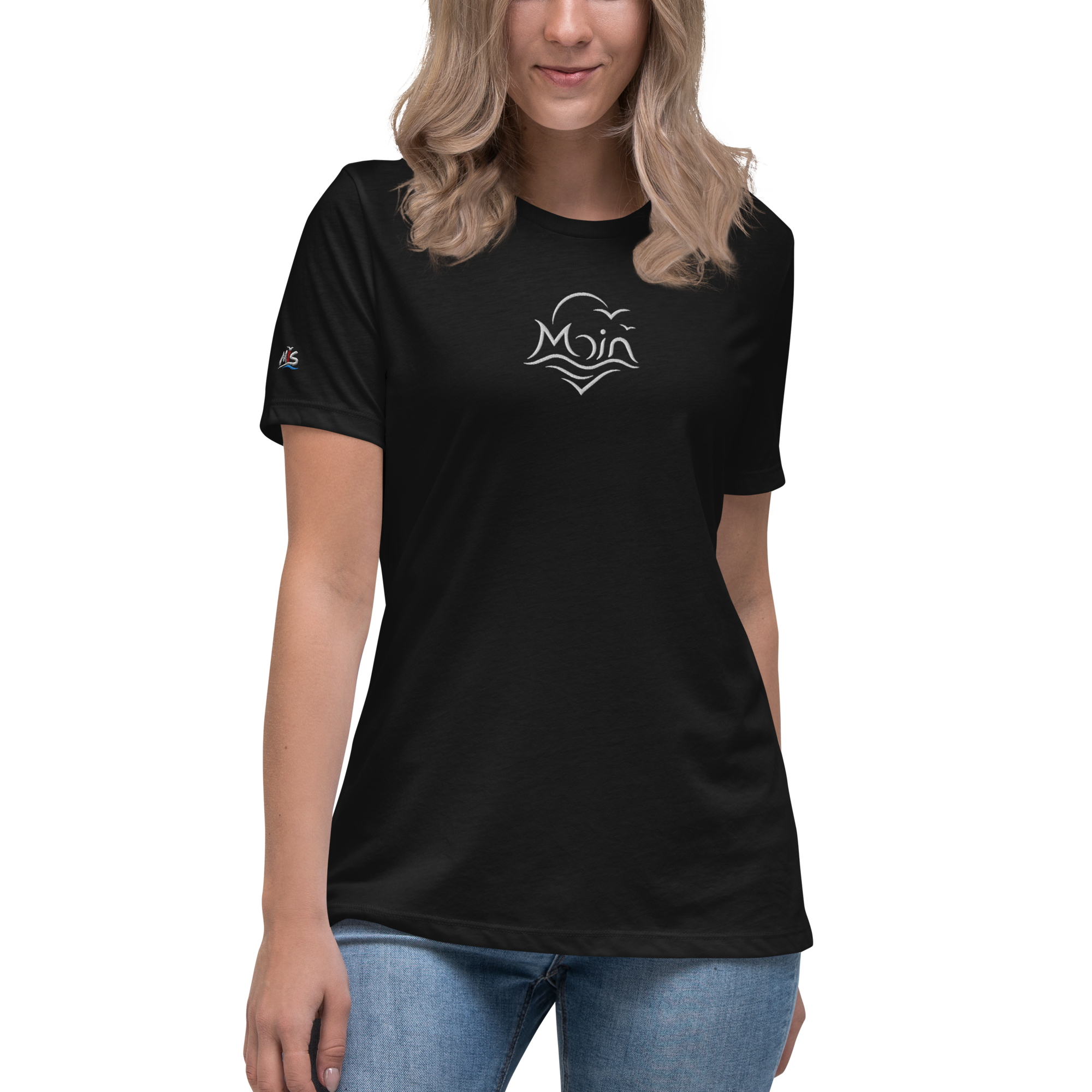 Women's Relaxed T-Shirt "Moin" gestickt