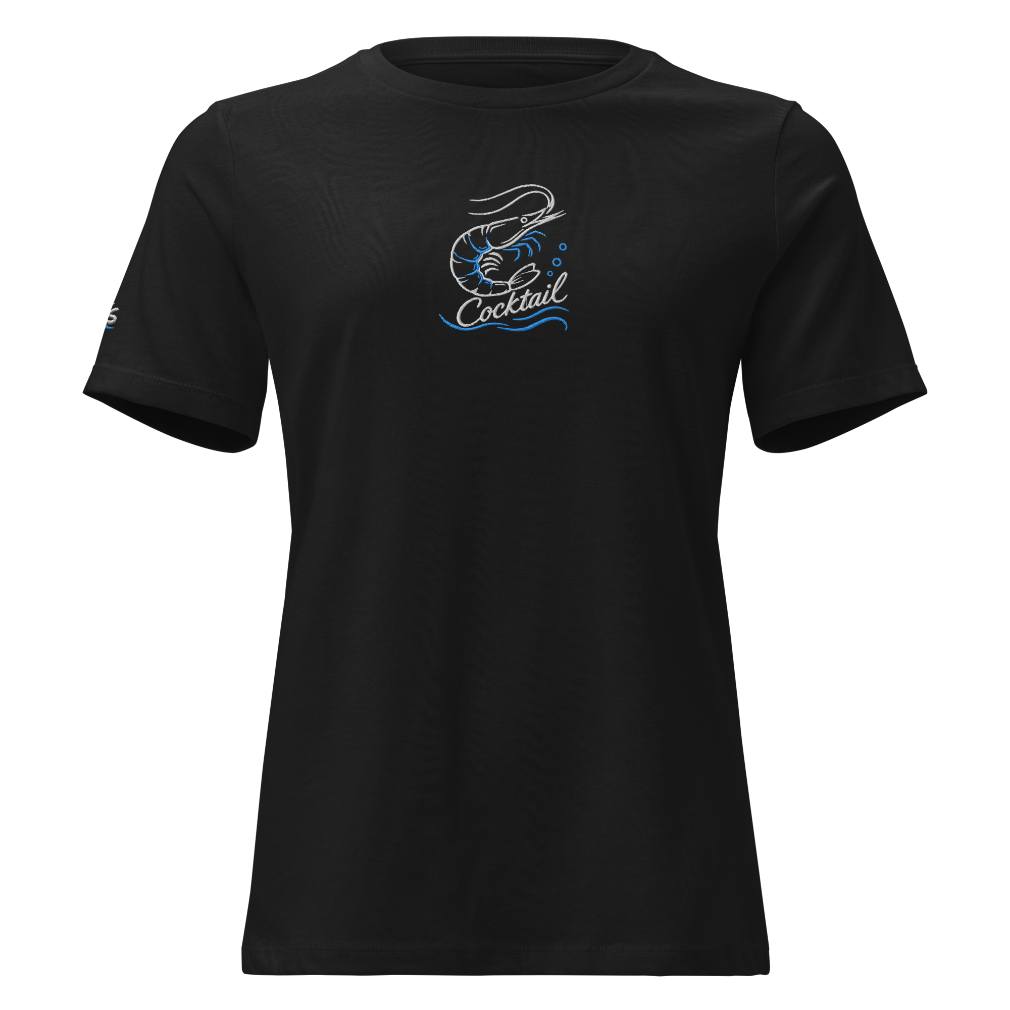 Women's Relaxed T-Shirt "Scrimp-Cocktail" gestickt