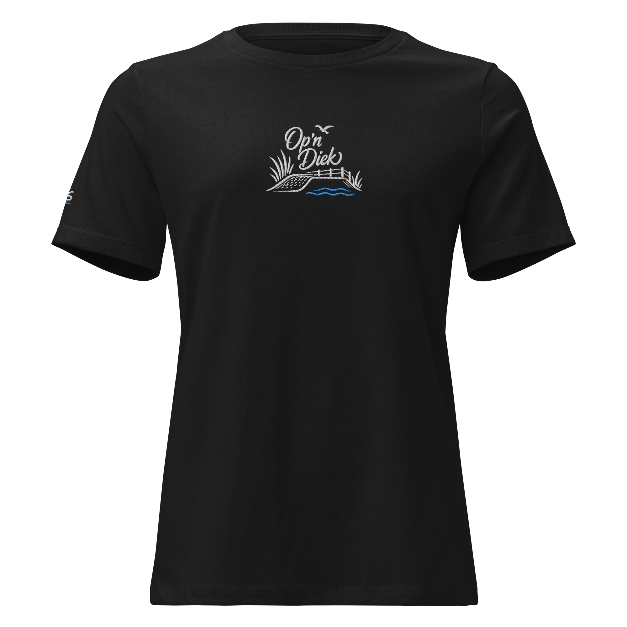 Women's Relaxed T-Shirt "Op´n Diek" gestickt