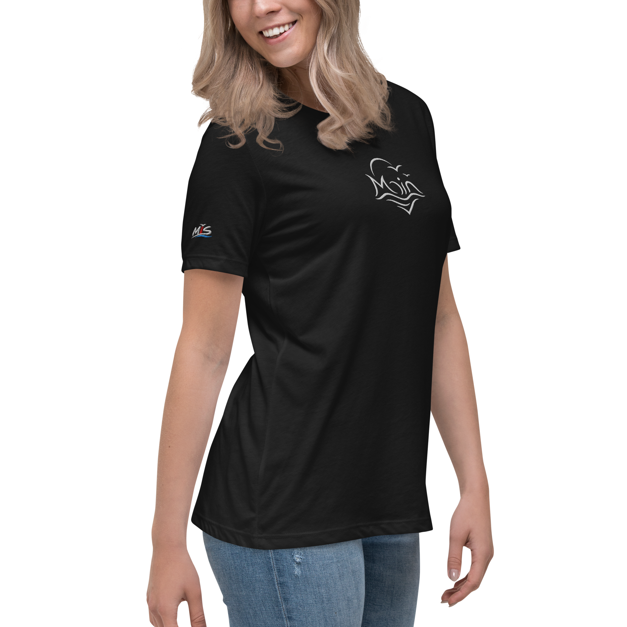 Women's Relaxed T-Shirt "Moin" gestickt