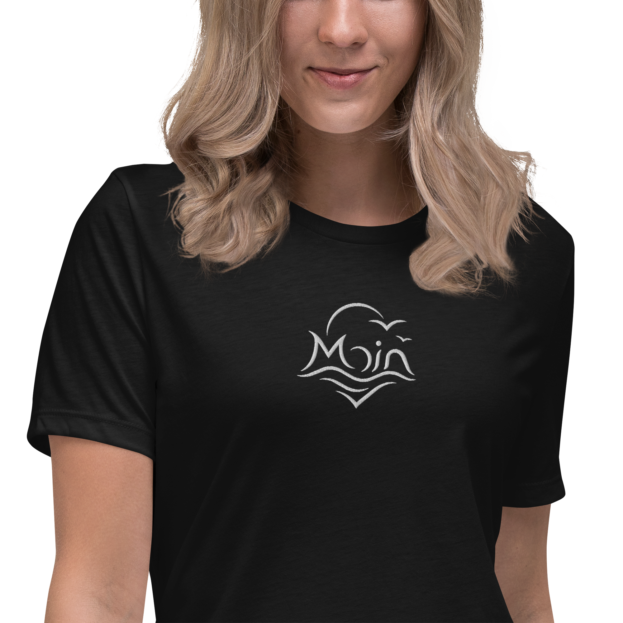 Women's Relaxed T-Shirt "Moin" gestickt