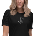 Women's Relaxed T-Shirt "Möwenanker" gestickt