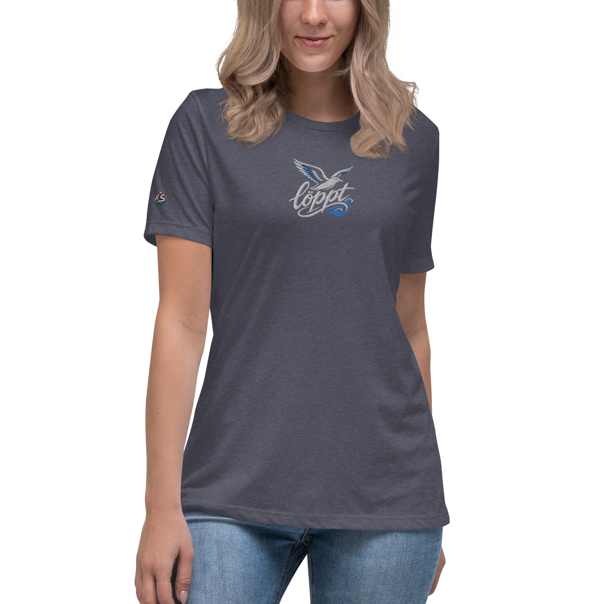 Women's Relaxed T-Shirt "löppt" gestickt