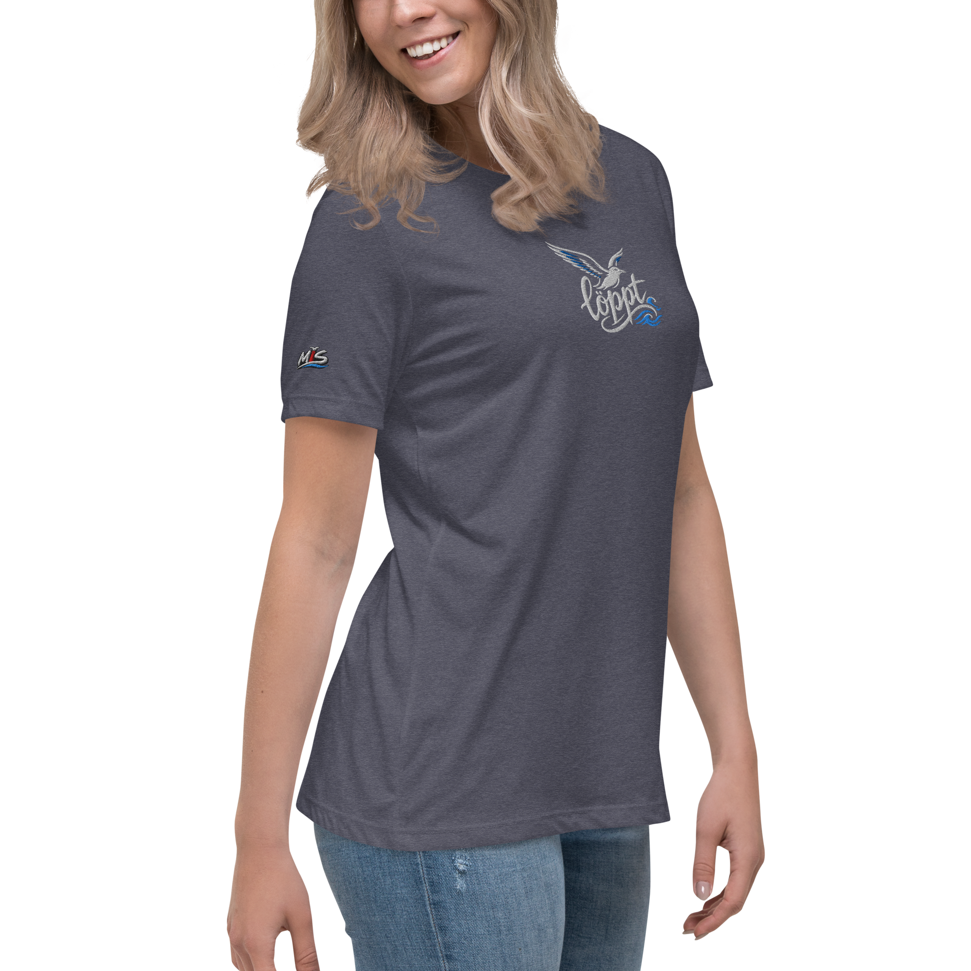 Women's Relaxed T-Shirt "löppt" gestickt