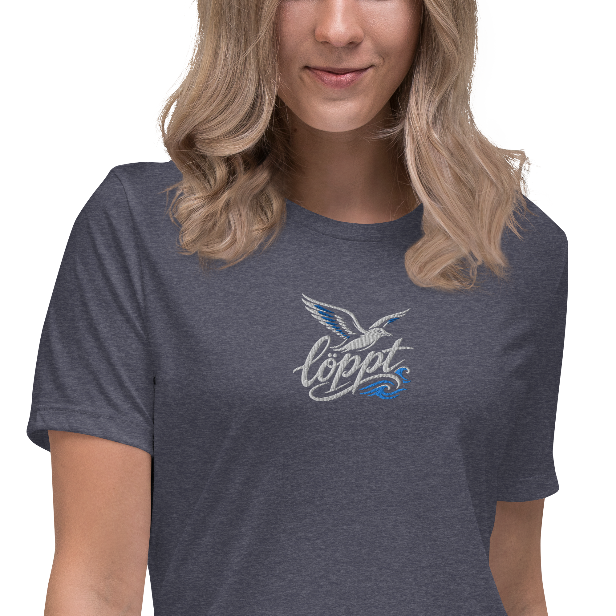 Women's Relaxed T-Shirt "löppt" gestickt