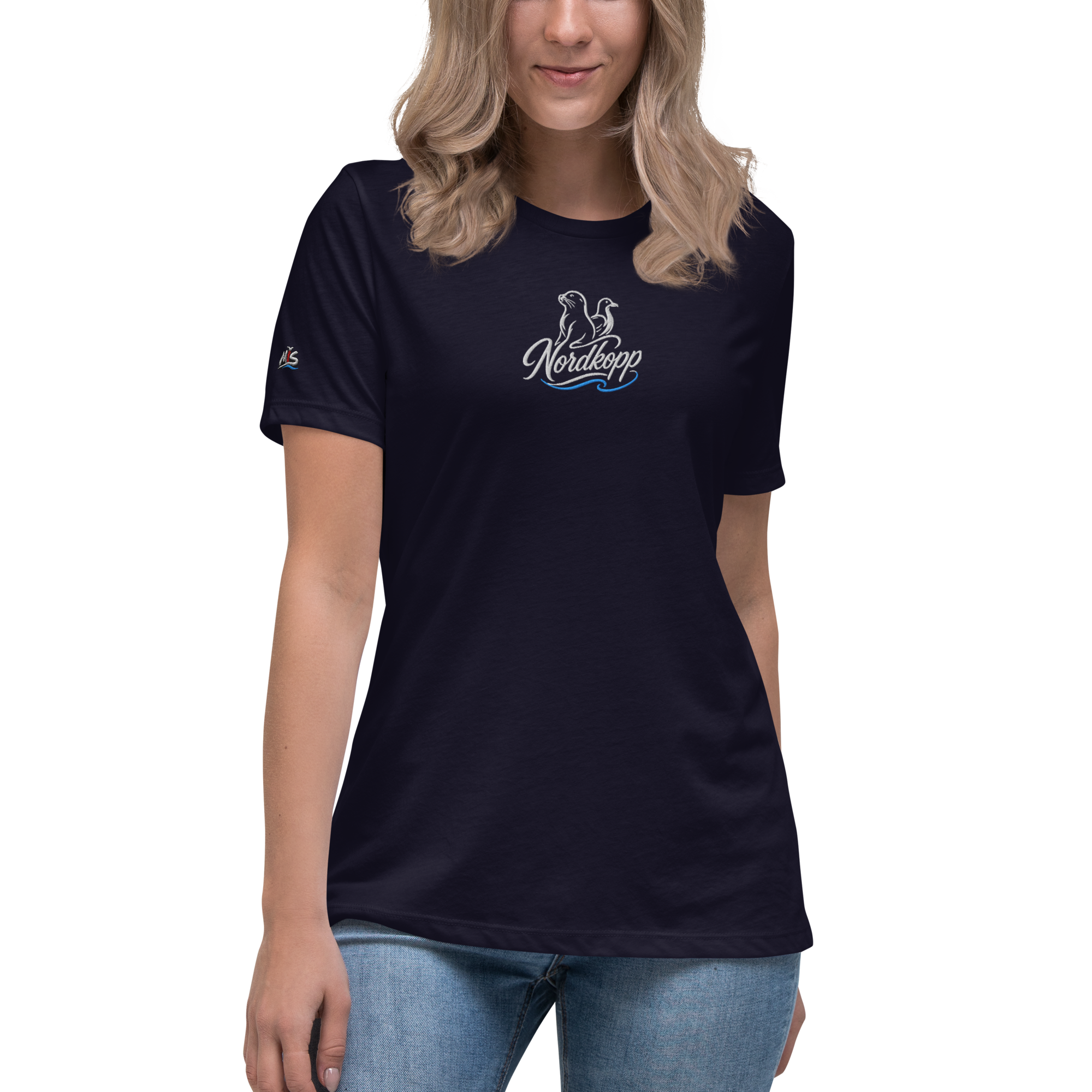 Women's Relaxed T-Shirt "Nordkopp" gestickt