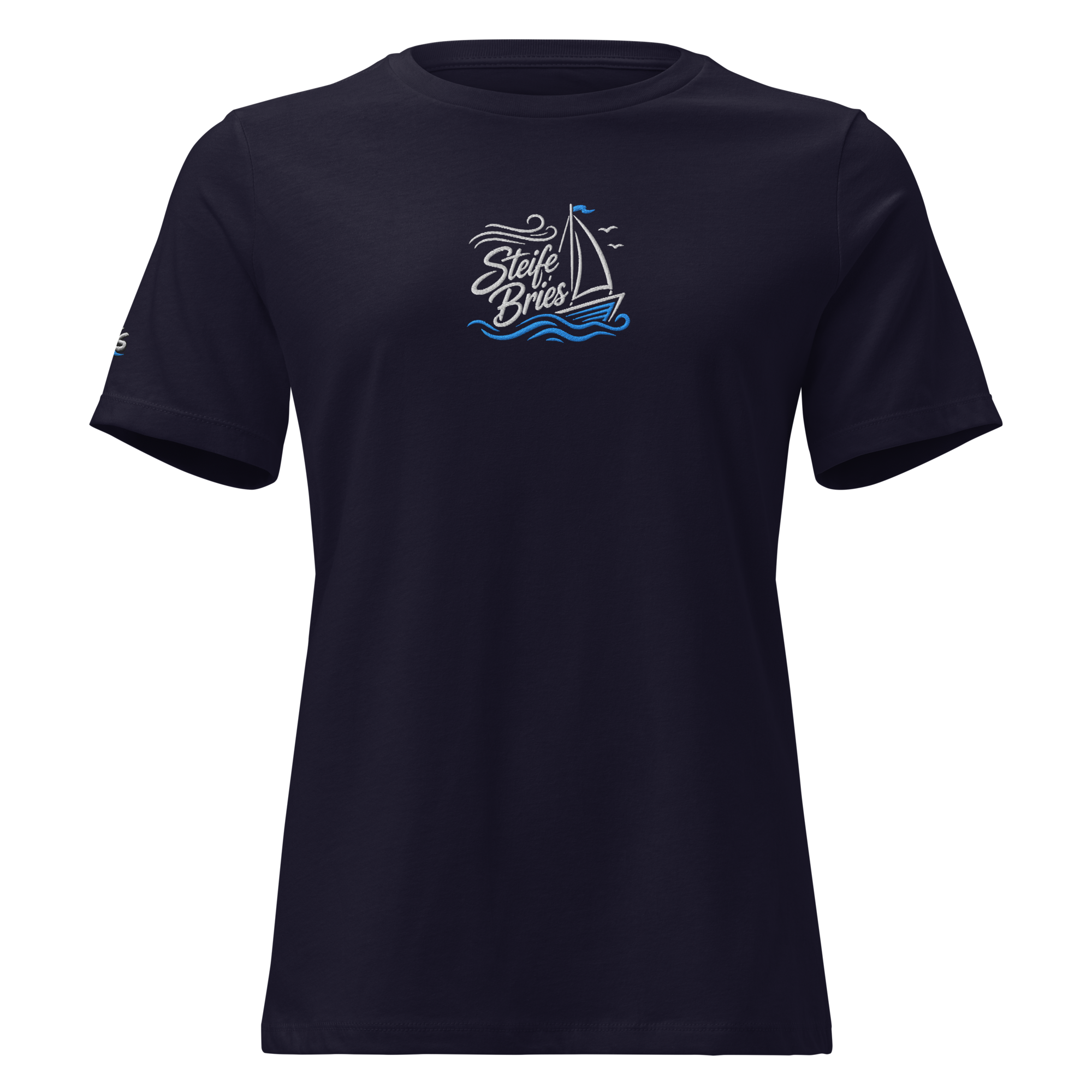 Women's Relaxed T-Shirt "Steife Bries" gestickt