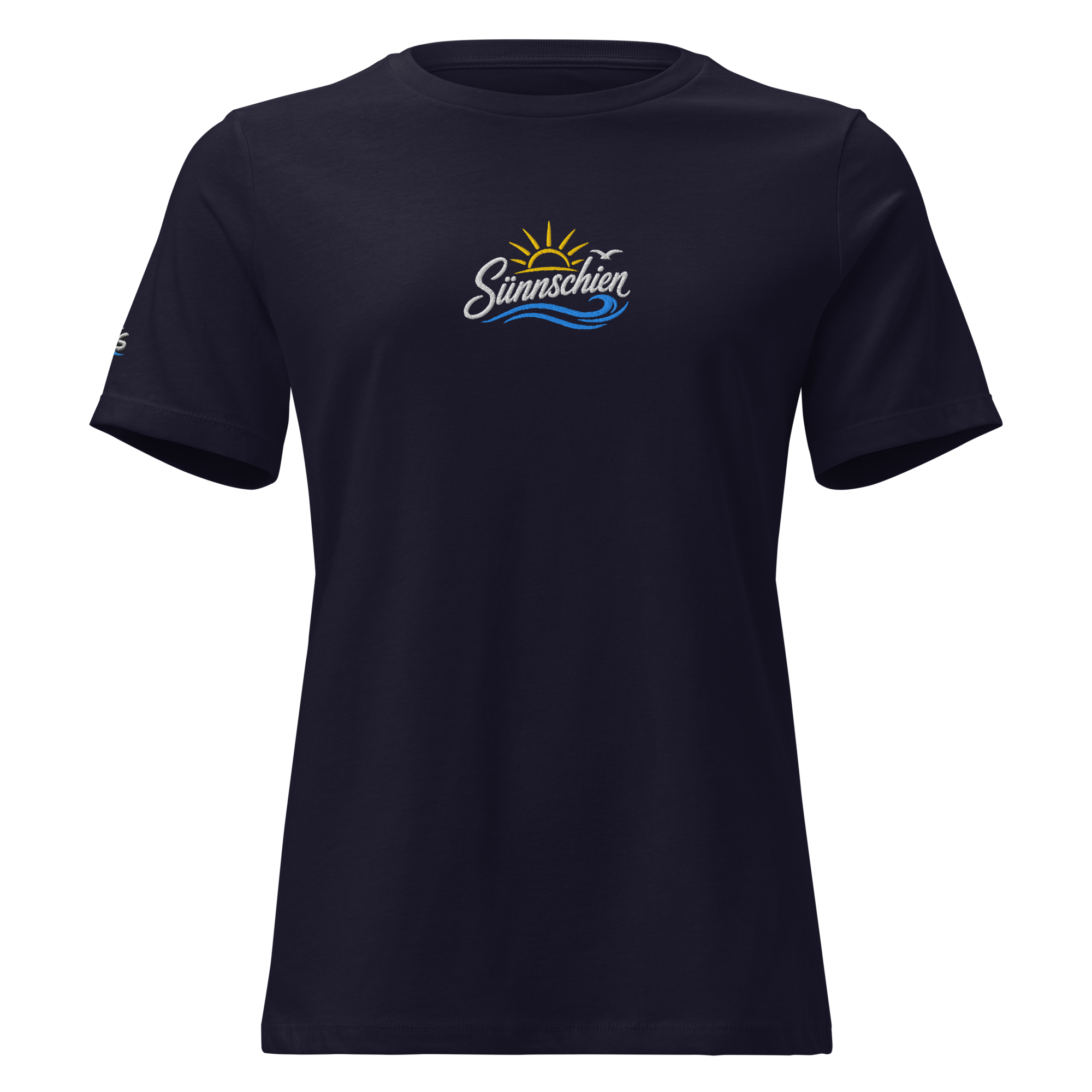 Women's Relaxed T-Shirt "Sünnschien" gestickt