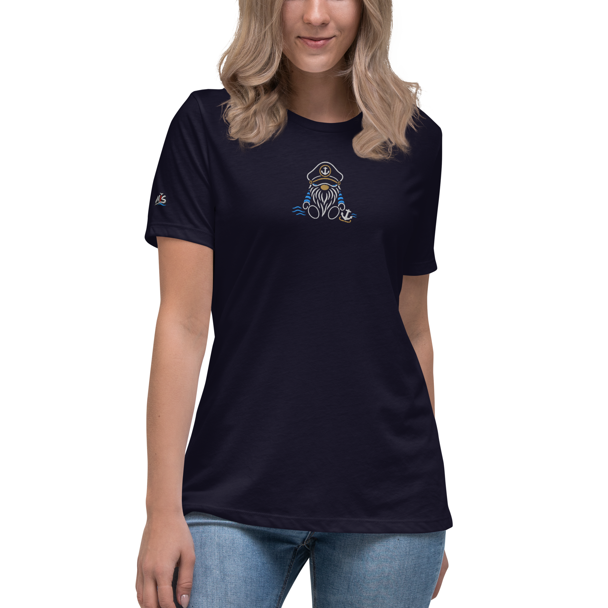 Women's Relaxed T-Shirt "Seemannswichtel" gestickt