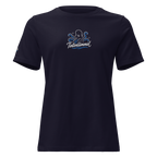 Women's Relaxed T-Shirt "Tintenlümmel blau" gestickt