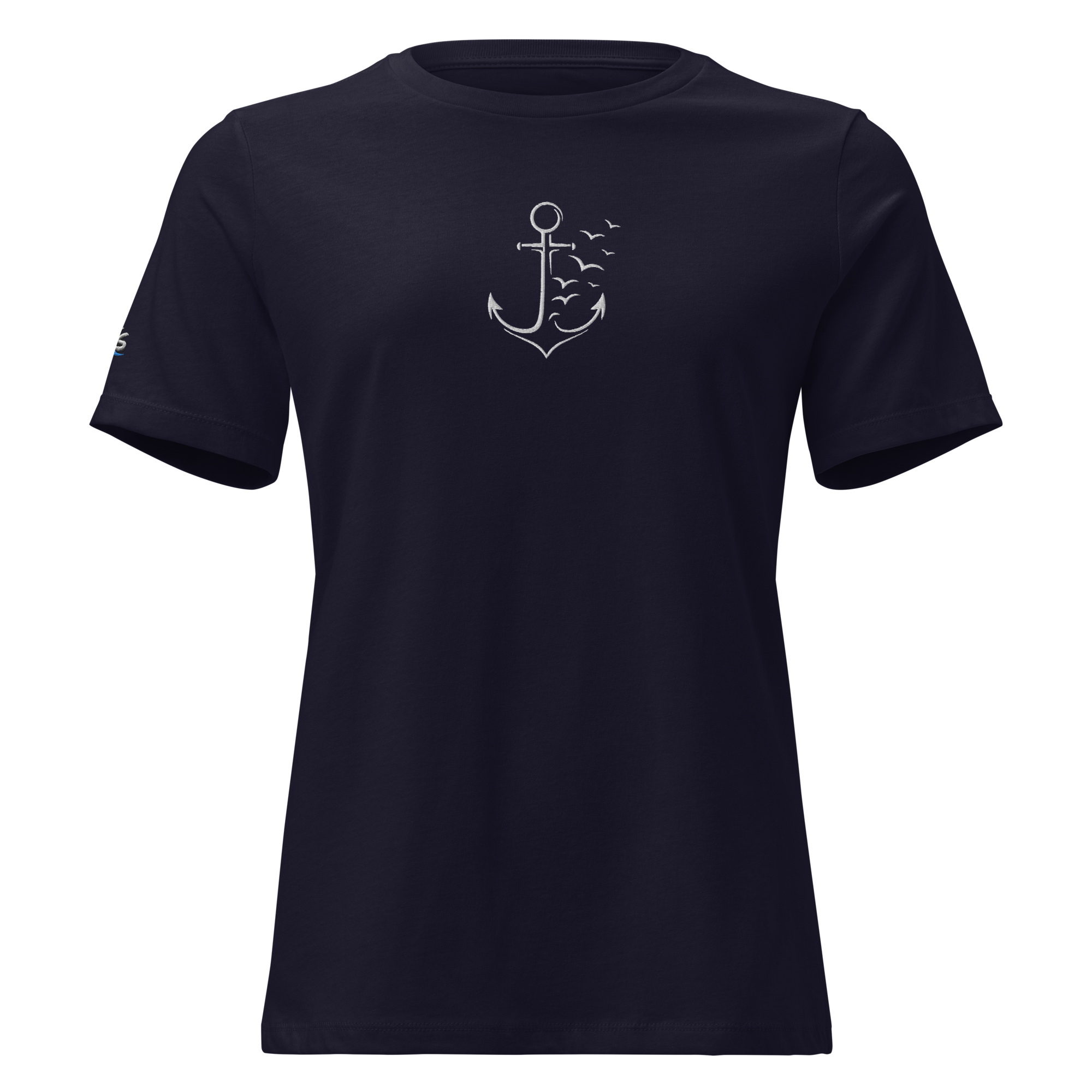 Women's Relaxed T-Shirt "Möwenanker" gestickt