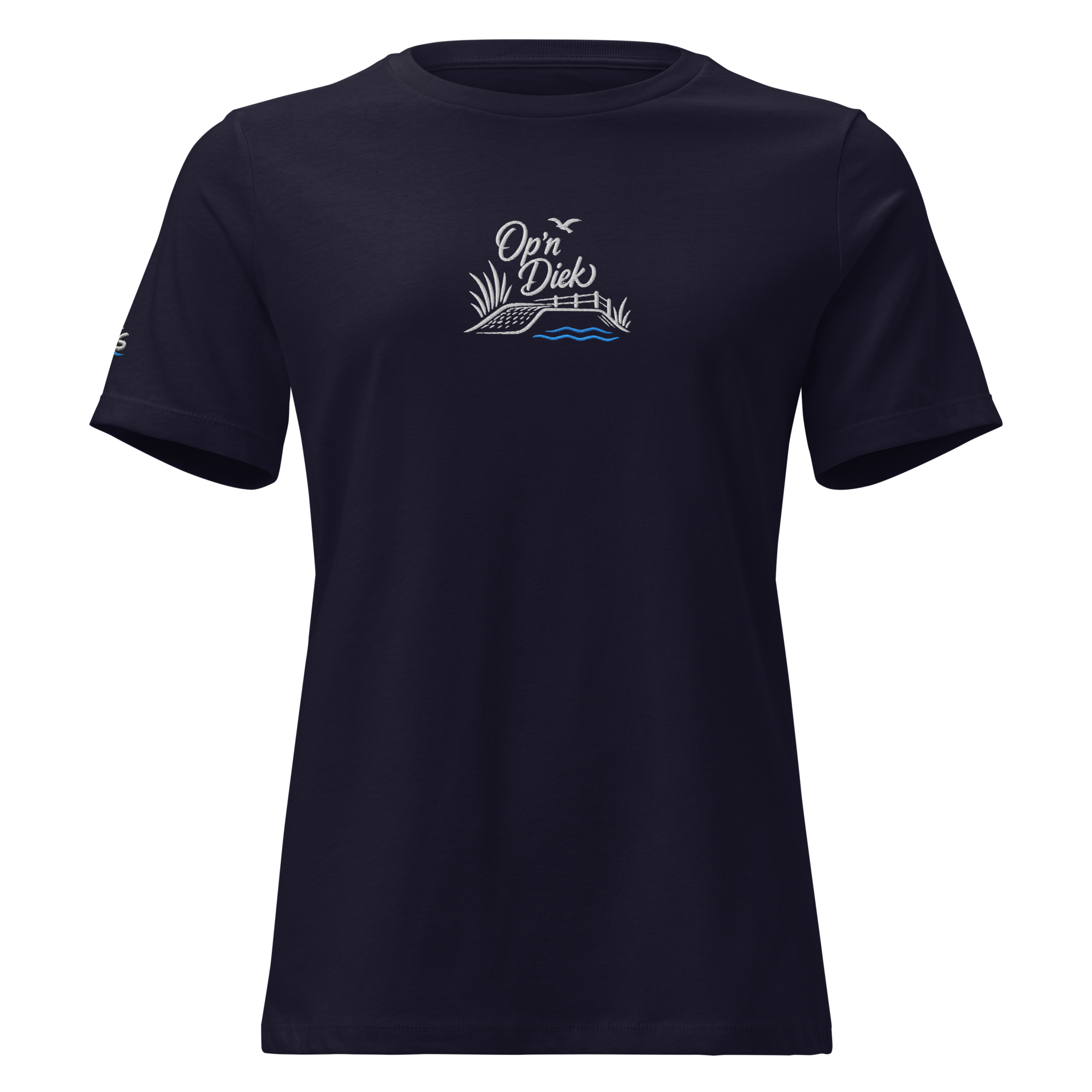 Women's Relaxed T-Shirt "Op´n Diek" gestickt