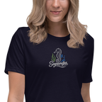 Women's Relaxed T-Shirt "Seepferd" gestickt