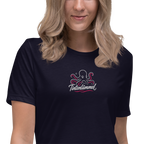 Women's Relaxed T-Shirt "Tintenlümmel pink" gestickt