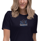 Women's Relaxed T-Shirt "Tintenlümmel blau" gestickt